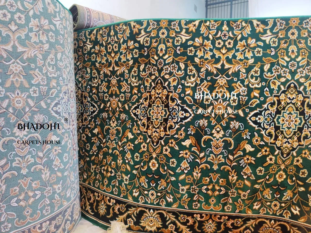 Green Turkish Janamaz Roll – Imported Masjid Carpet | 15 mm Ultra Soft & Luxurious Mosque Prayer Mat