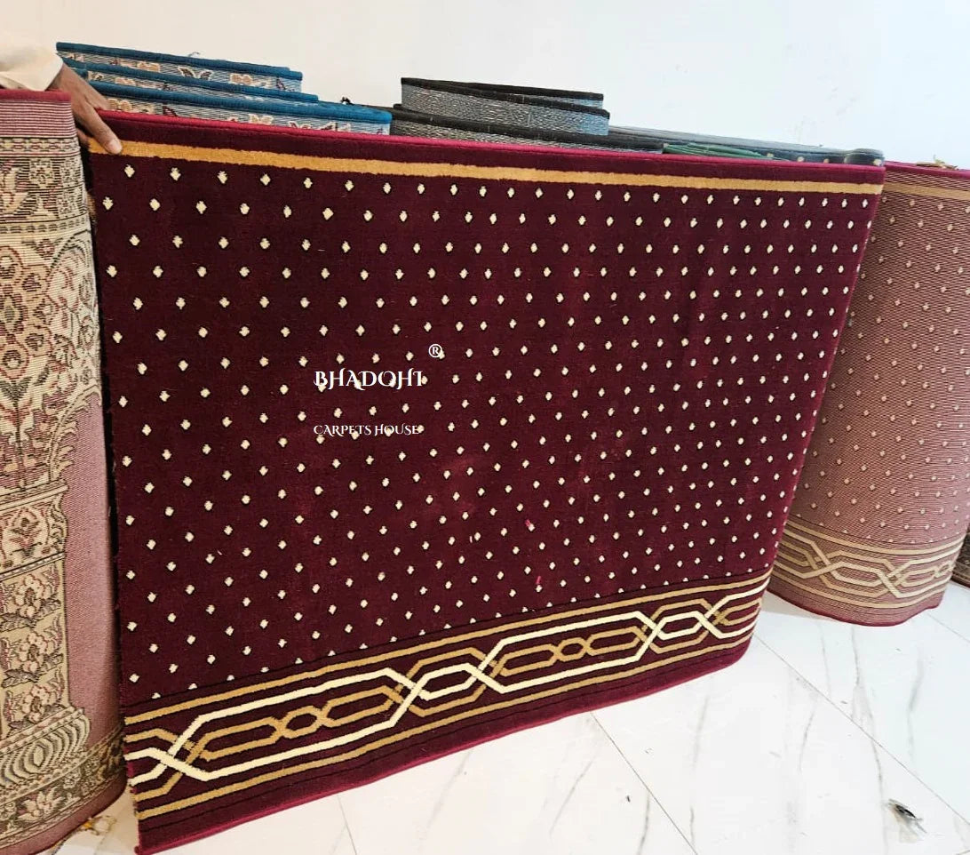 Maroon Janamaz Roll – Masjid Carpet | 12mm Ultra Soft & Luxurious Mosque Prayer Mat