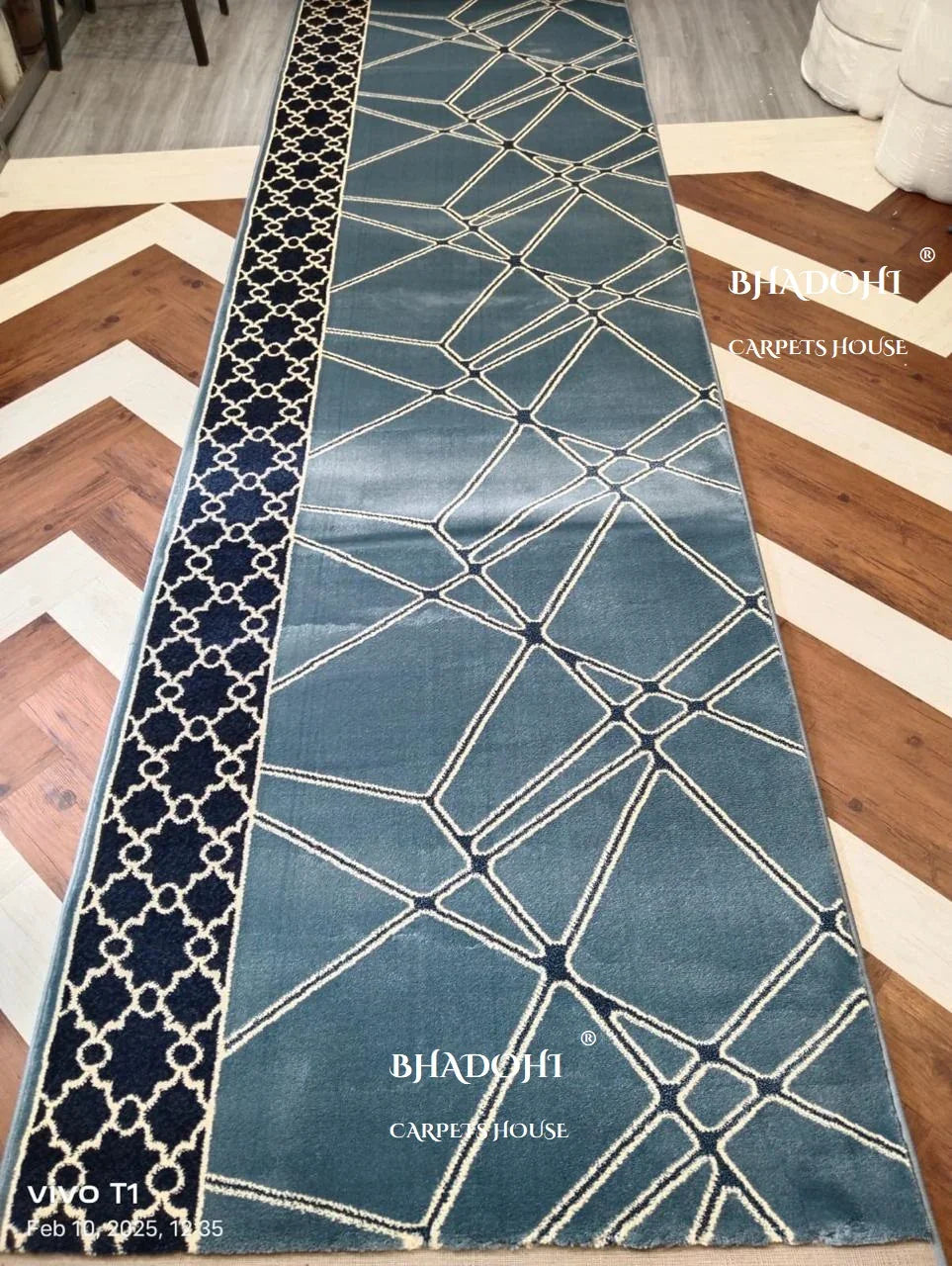 Blue Turkish Janamaz Roll – Imported Masjid Carpet | 12mm Ultra Soft & Luxurious Mosque Prayer Mat