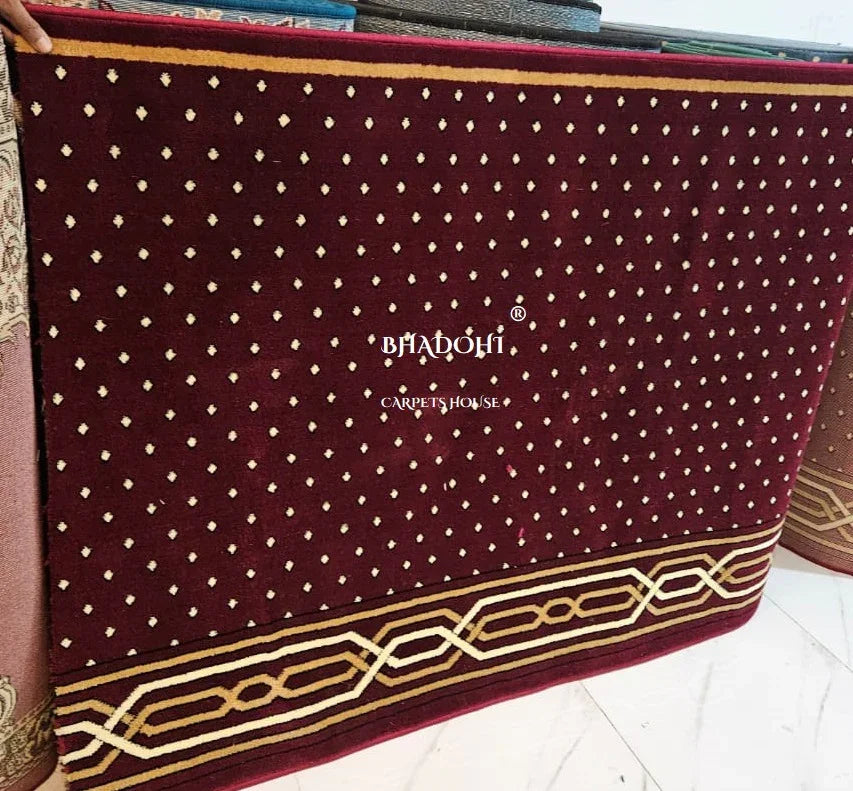 Maroon Janamaz Roll – Masjid Carpet | 12mm Ultra Soft & Luxurious Mosque Prayer Mat