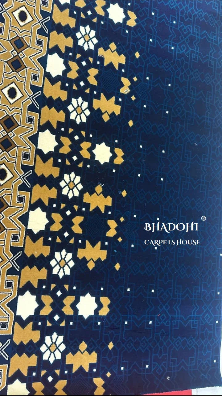 Navy Blue Turkish Janamaz Roll – Imported Masjid Carpet | 20 mm Ultra Soft & Luxurious Mosque Prayer Mat