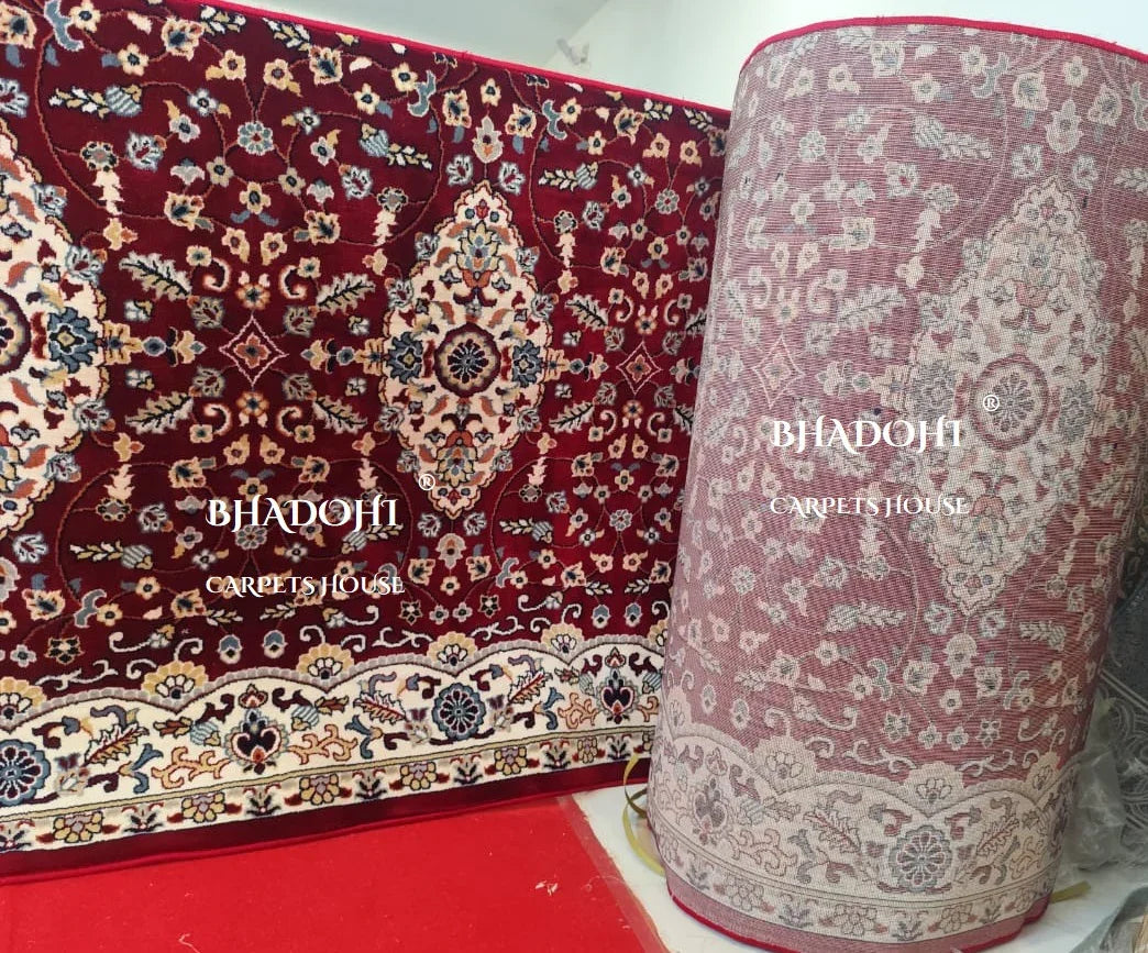 Maroon Turkish Janamaz Roll – Imported Masjid Carpet | 15 mm Ultra Soft & Luxurious Mosque Prayer Mat