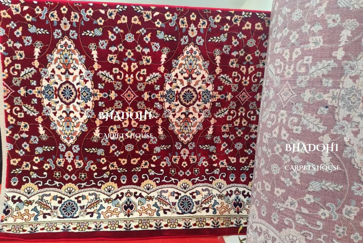 Maroon Turkish Janamaz Roll – Imported Masjid Carpet | 15 mm Ultra Soft & Luxurious Mosque Prayer Mat