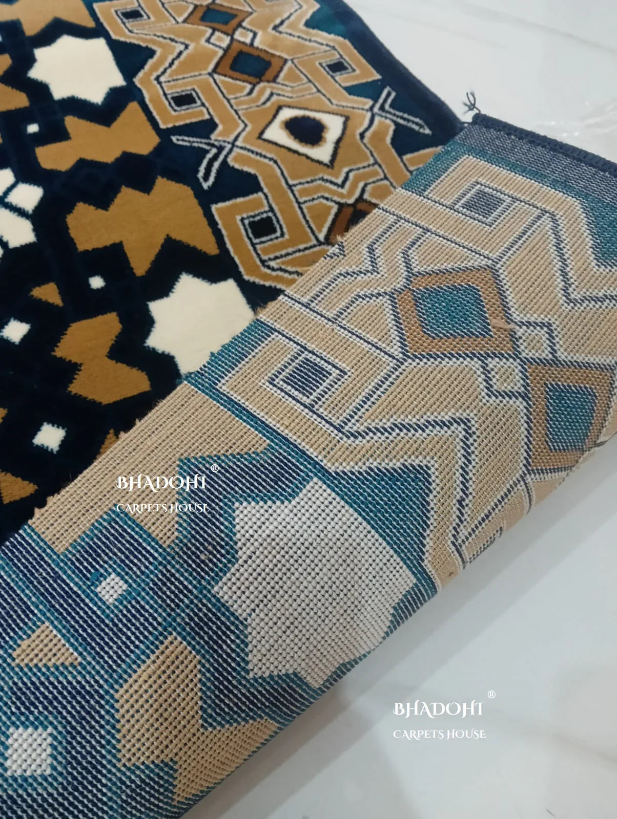 Navy Blue Turkish Janamaz Roll – Imported Masjid Carpet | 20 mm Ultra Soft & Luxurious Mosque Prayer Mat