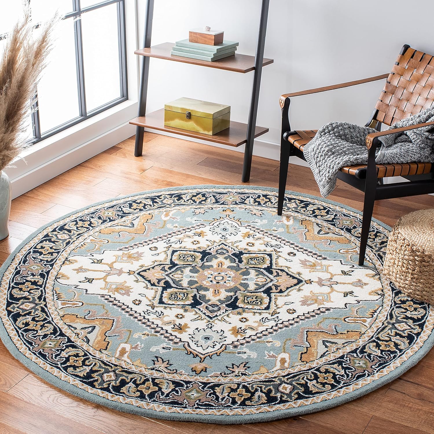Kashan Persian Tufted Round Carpet & Rug