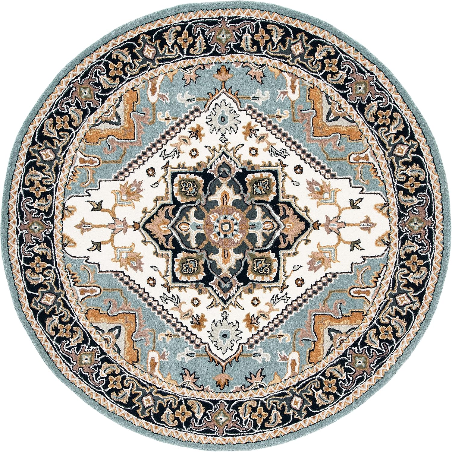 Kashan Persian Tufted Round Carpet & Rug