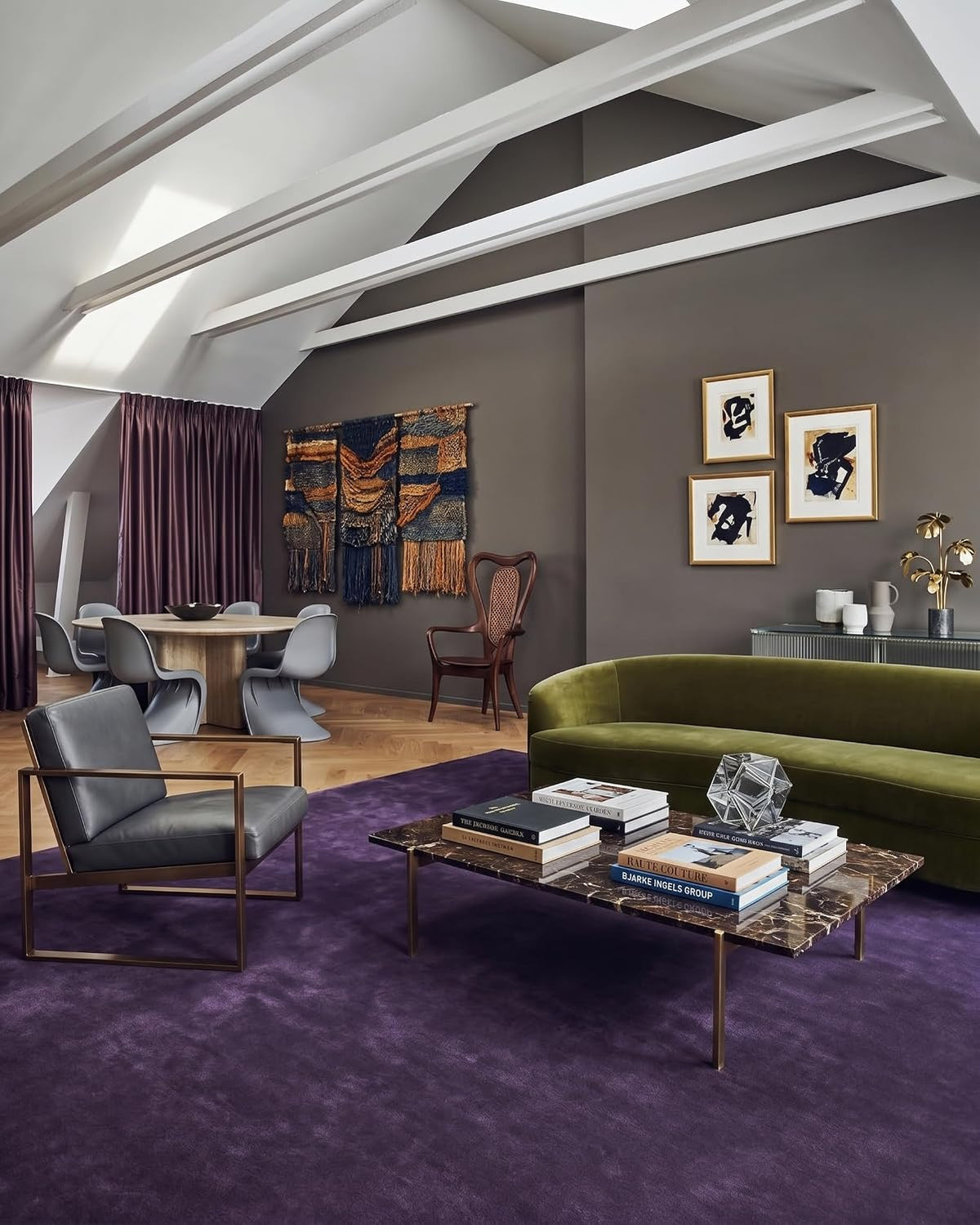 Lilac Color Wool Hand-tufted Solid Carpet & Rug