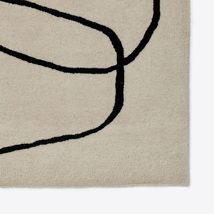 Beige Color Hand-Tufted 100% New Zealand Wool Rug
