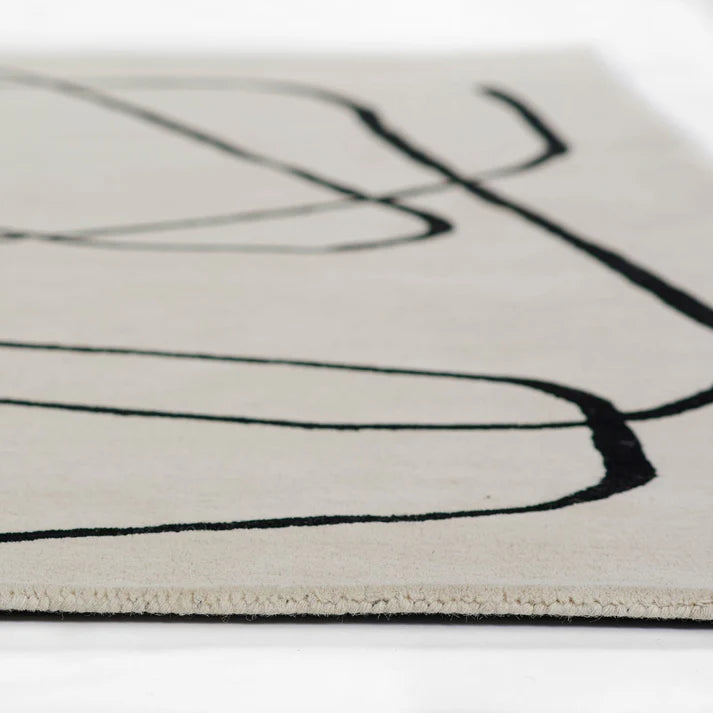 Beige Color Hand-Tufted 100% New Zealand Wool Rug