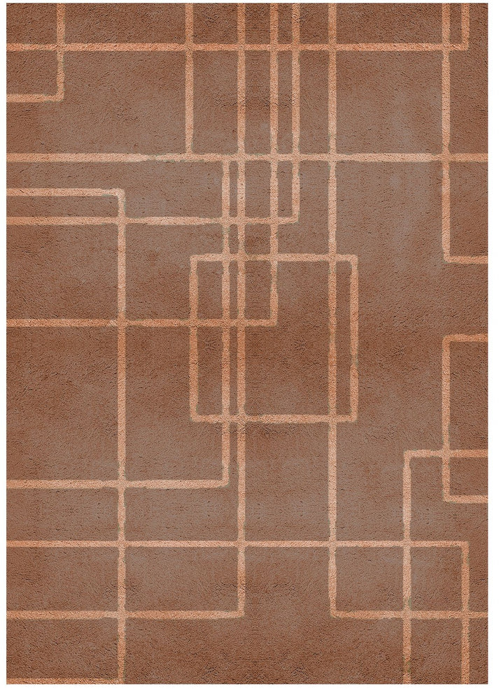 Rust Color Hand-Tufted 100% New Zealand Wool Rug