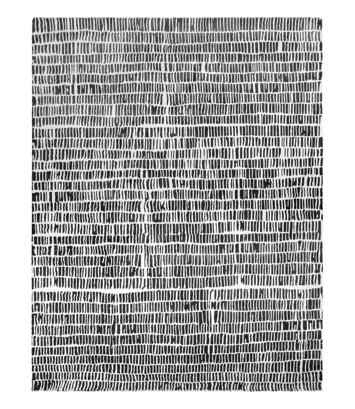 B&W Color Hand-Tufted 100% New Zealand Wool Rug