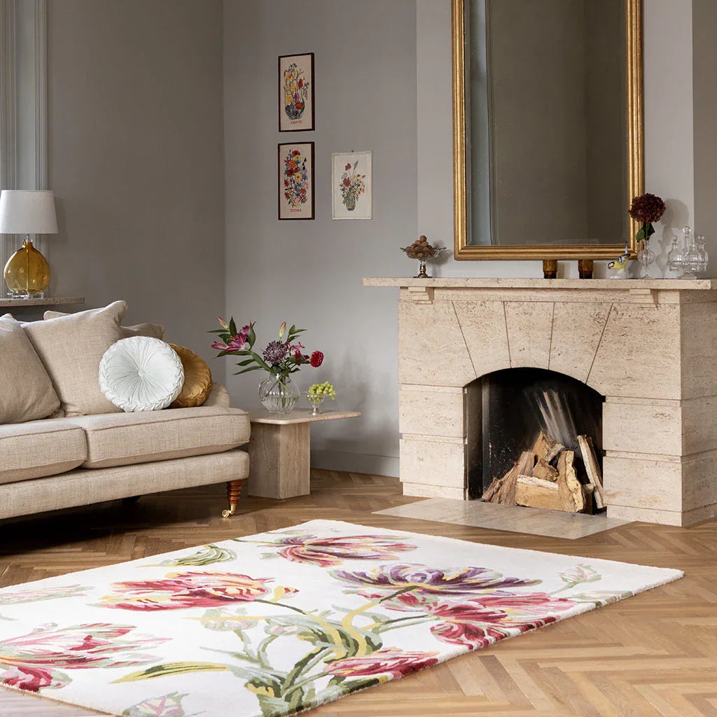 Luxe Blossom Foliage Hand-Tufted Rug