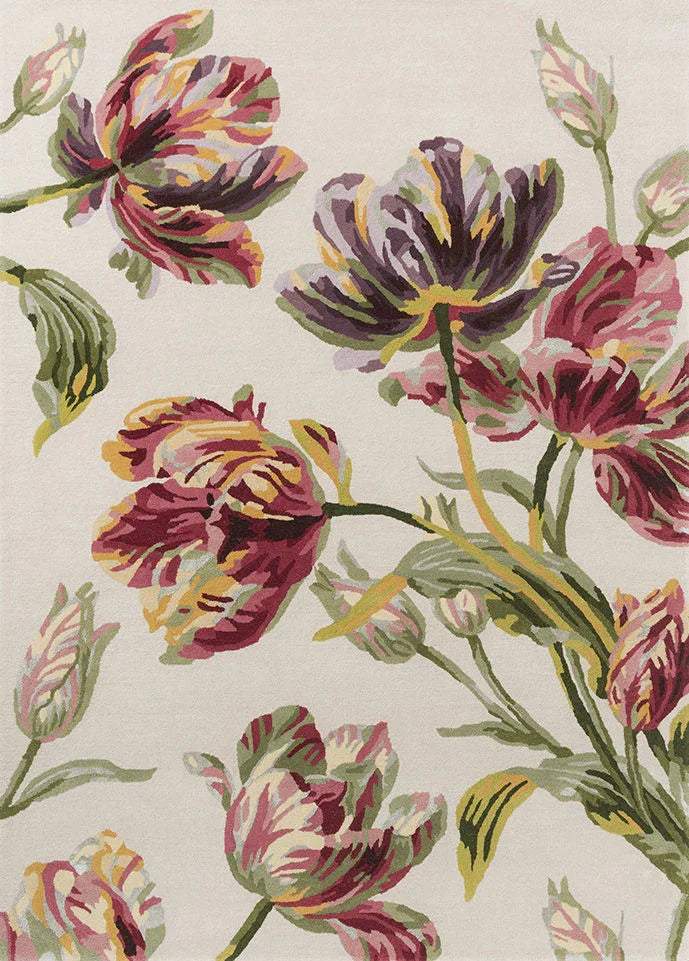 Luxe Blossom Foliage Hand-Tufted Rug