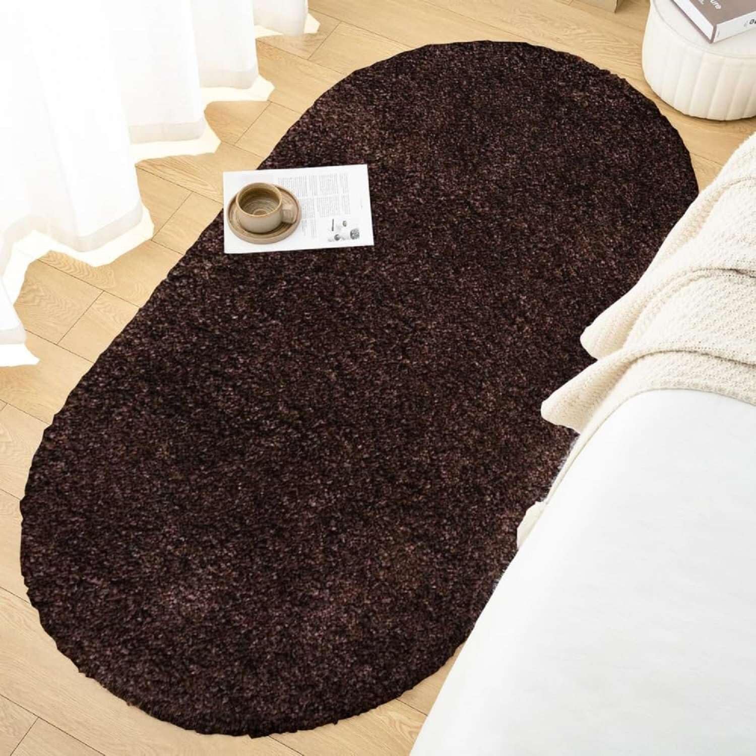 Luxe Mist Oval Shaggy Carpet and Rug
