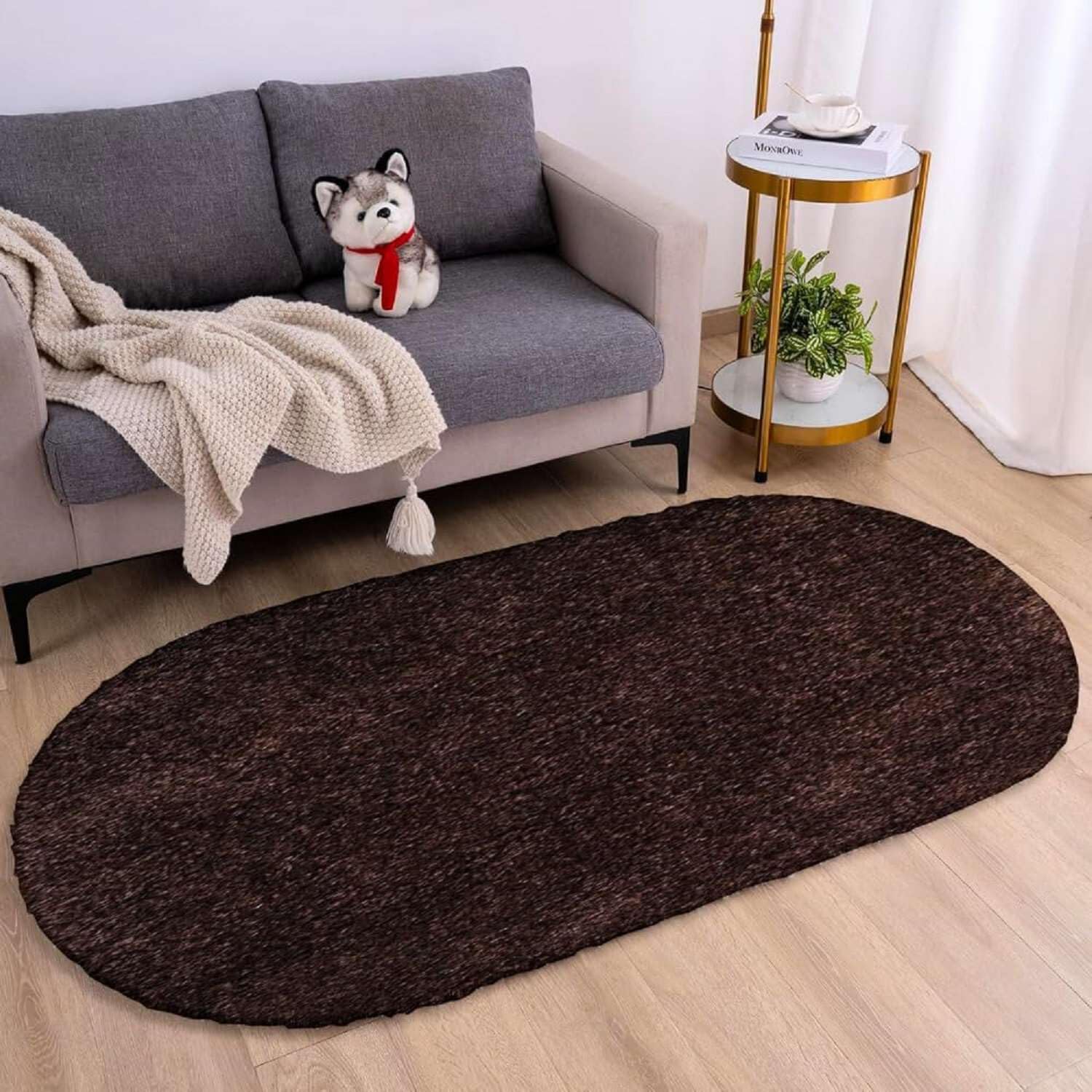 Luxe Mist Oval Shaggy Carpet and Rug