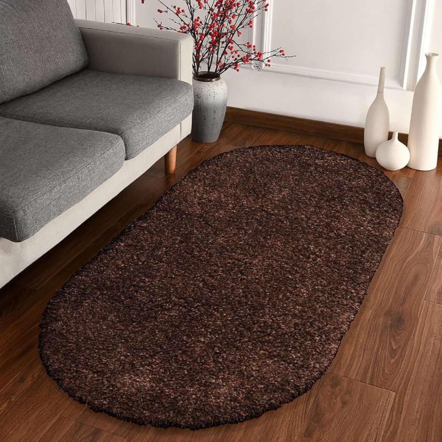 Luxe Mist Oval Shaggy Carpet and Rug