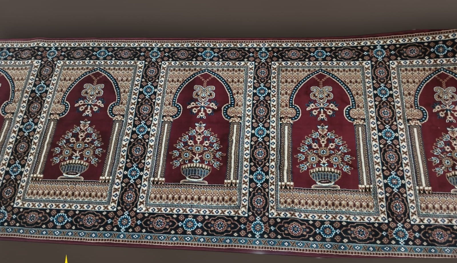 Maroon Turkish Janamaz Roll – Imported Masjid Carpet | 15mm Ultra Soft & Luxurious Mosque Prayer Mat