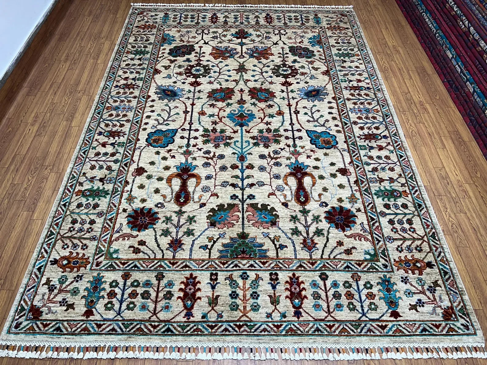 Ivory Bloom Oushak Hand-Knotted Rug