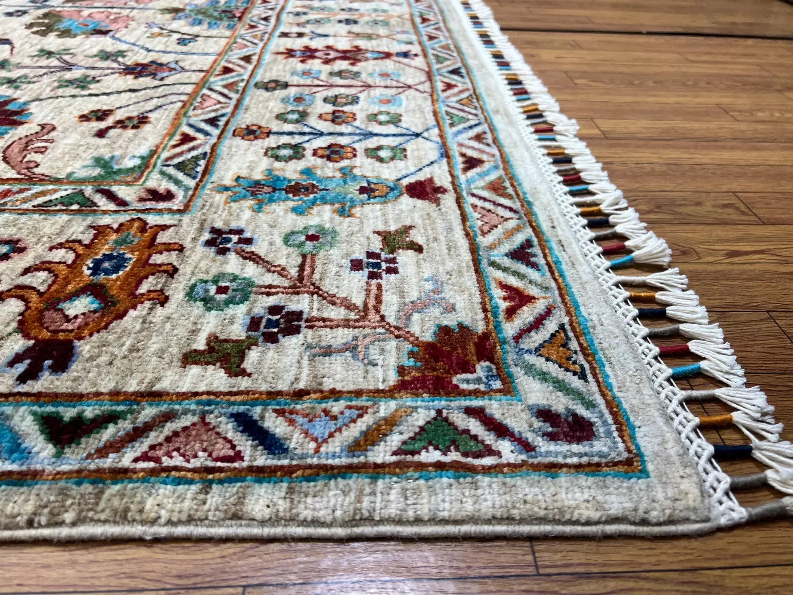 Ivory Bloom Oushak Hand-Knotted Rug
