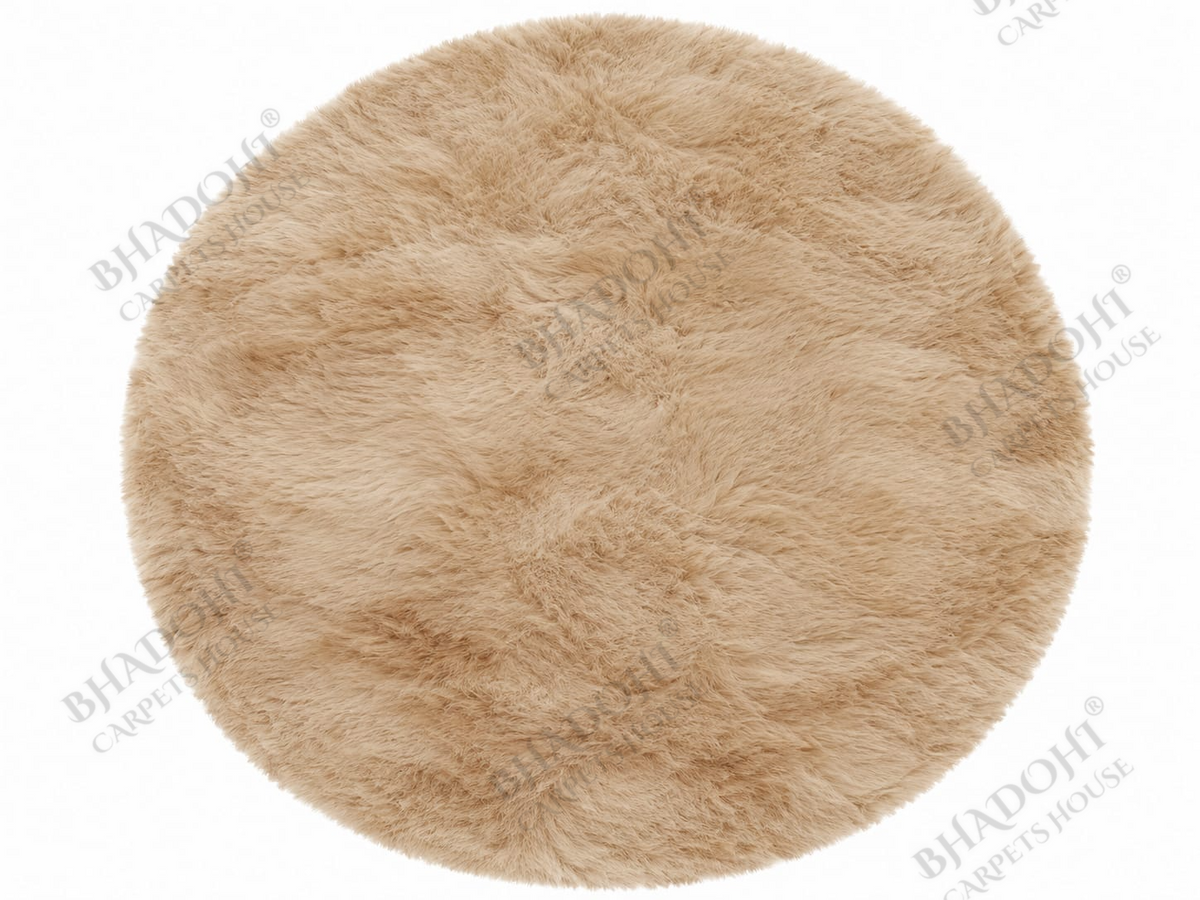 Tuscan Soft & Fluffy Cloud Fur Round Carpet & Rug