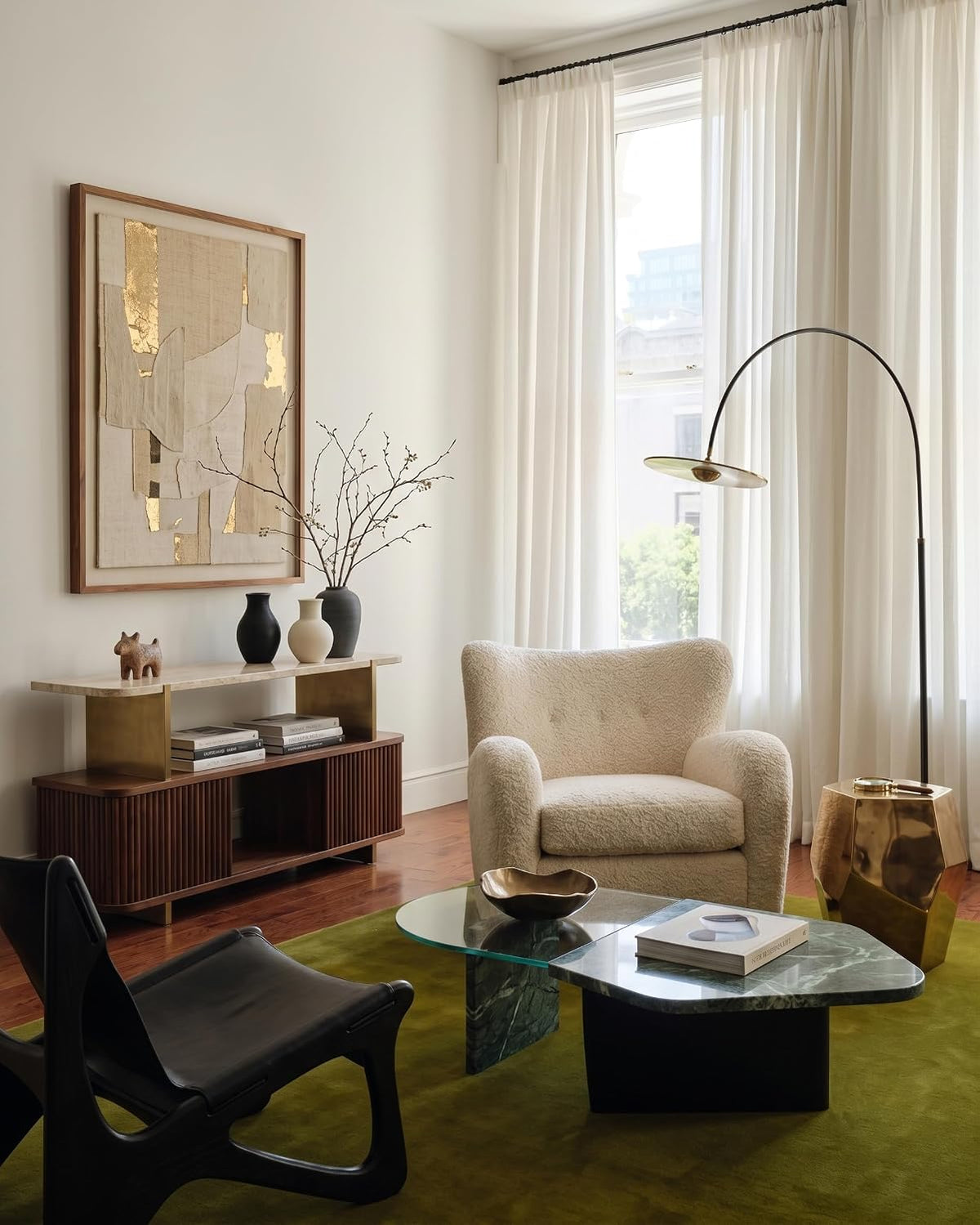Milano Green Color Wool Hand-tufted Solid Carpet & Rug
