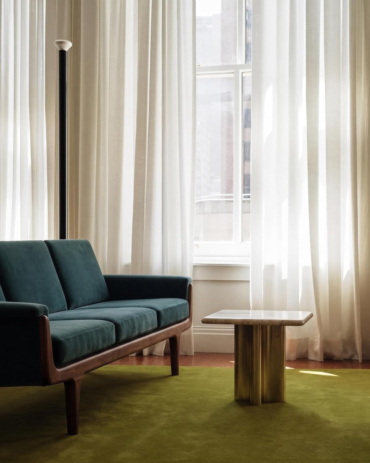 Milano Green Color Wool Hand-tufted Solid Carpet & Rug