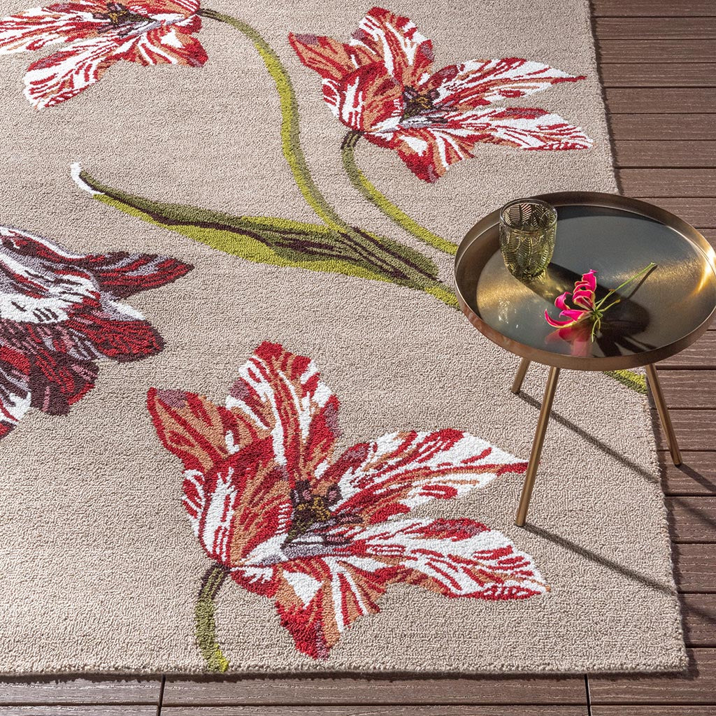Minimal Bloom Foliage Hand-Tufted Rug