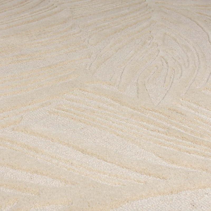 Beige loop cut rug with textured pattern, Bhadohi Carpets House modern carpet design
