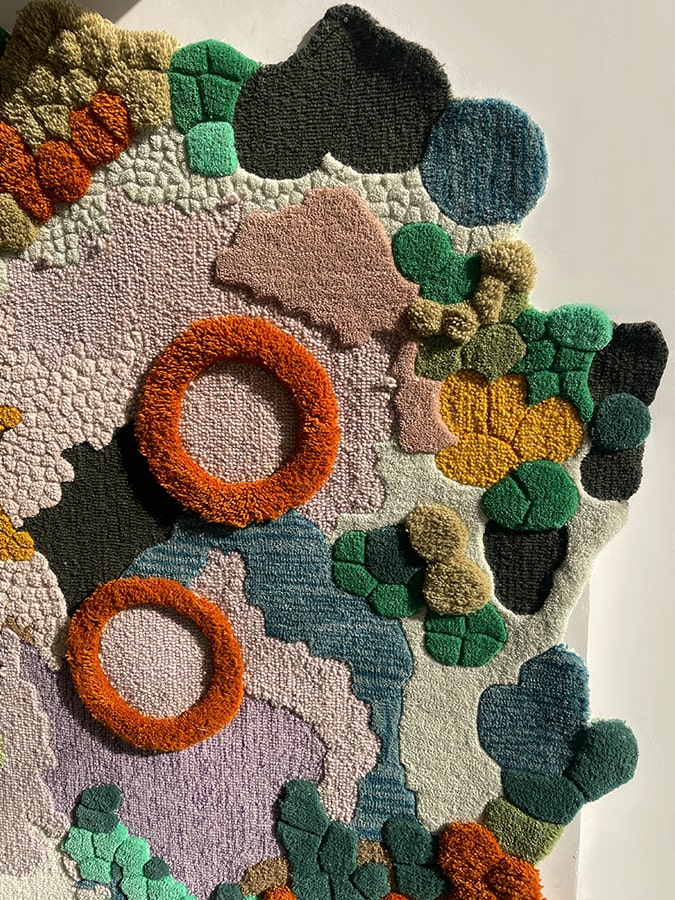 Multicolor High-Low Hand-Tufted Wool Rug