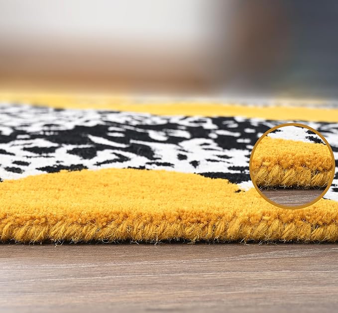 Ochre Handmade Climbing Jaguar Wool Area Rug