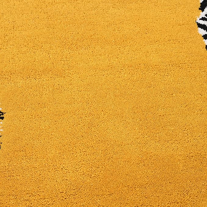 Ochre Handmade Climbing Jaguar Wool Area Rug