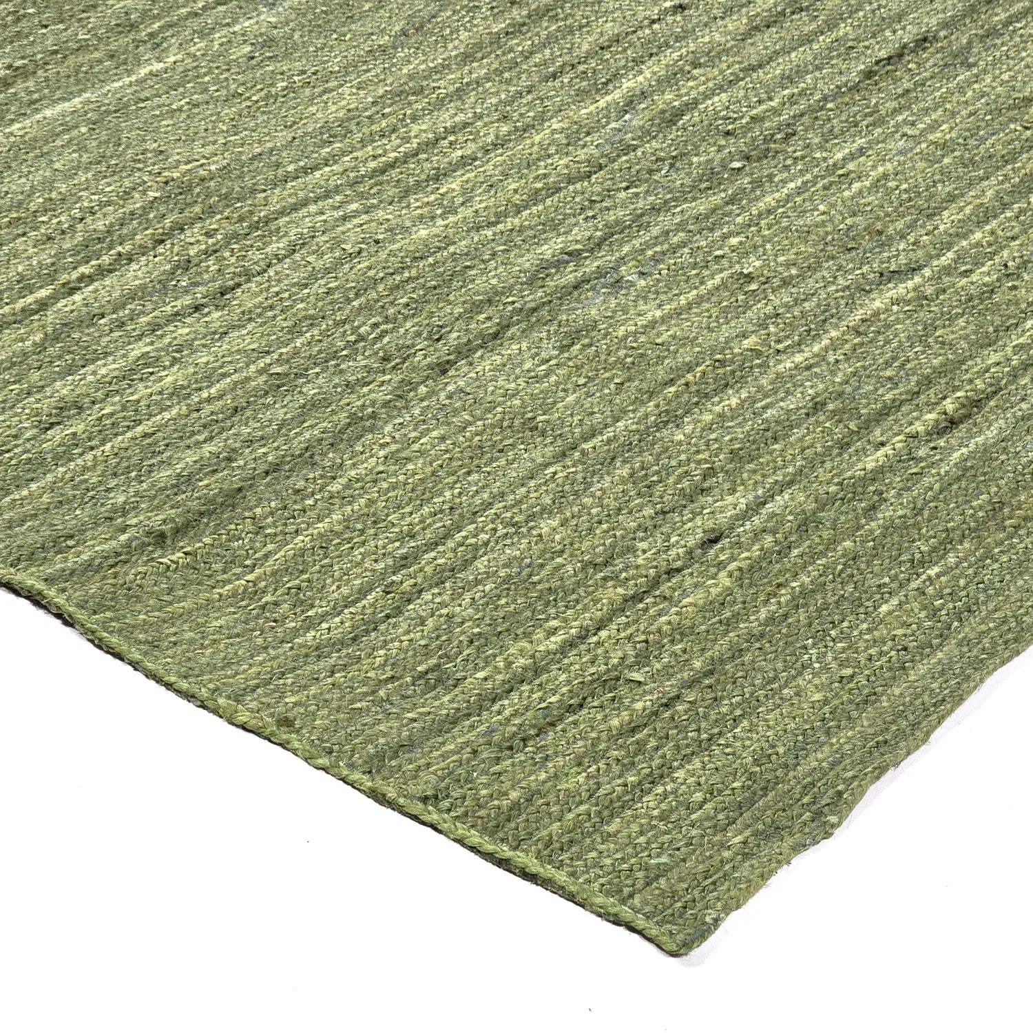 Olive Green Color Handmade Braided Jute Carpet