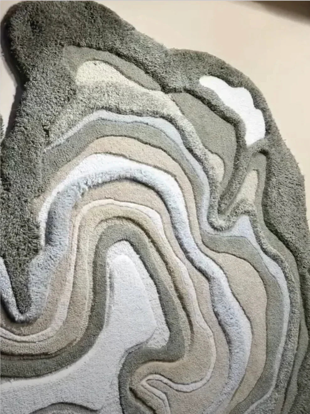 Pastel Beige & Green Carpet & Rug
