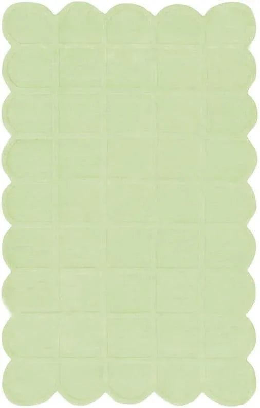 Pastel Green Cozy Irregular Carpet & Rug