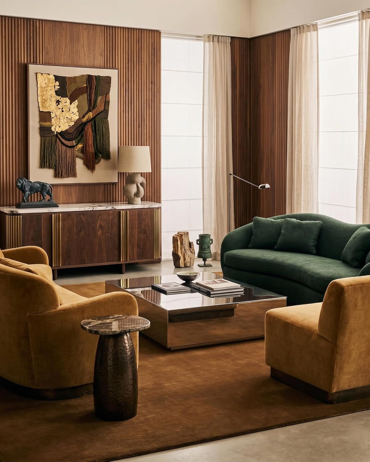 Pecan Color Wool Hand-tufted Solid Carpet & Rug