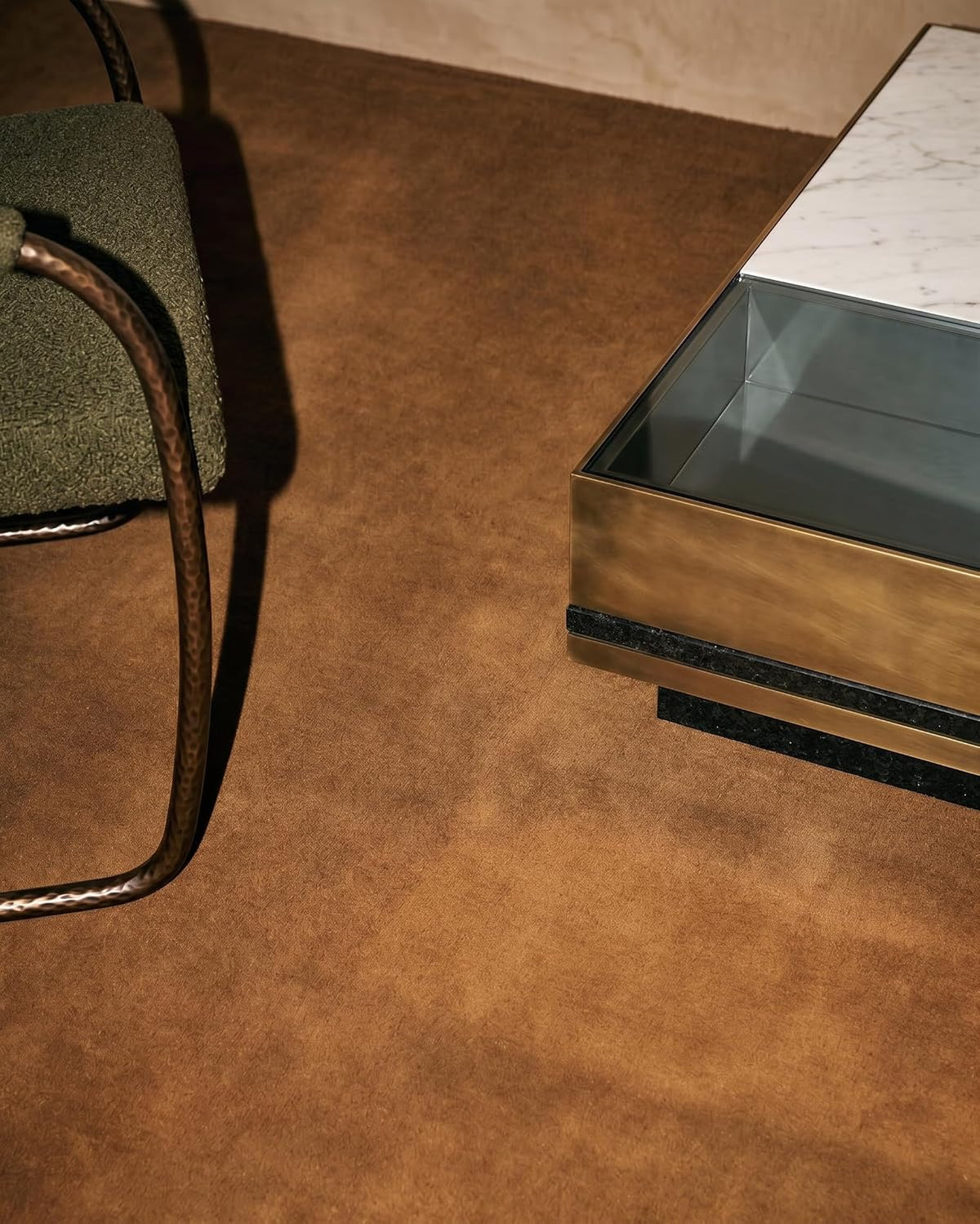 Pecan Color Wool Hand-tufted Solid Carpet & Rug