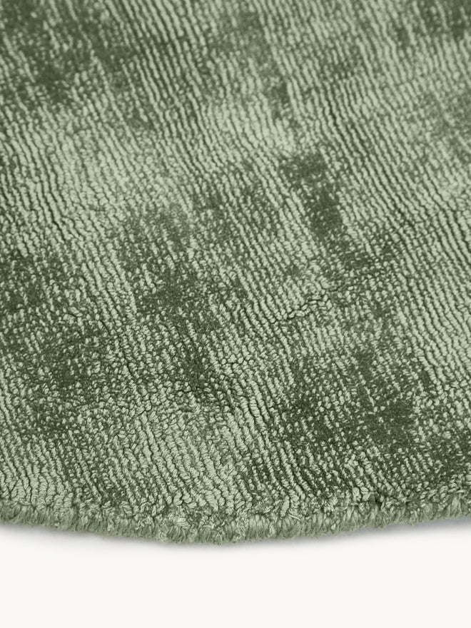 Pista Green Viscose Silk Round Area Rug
