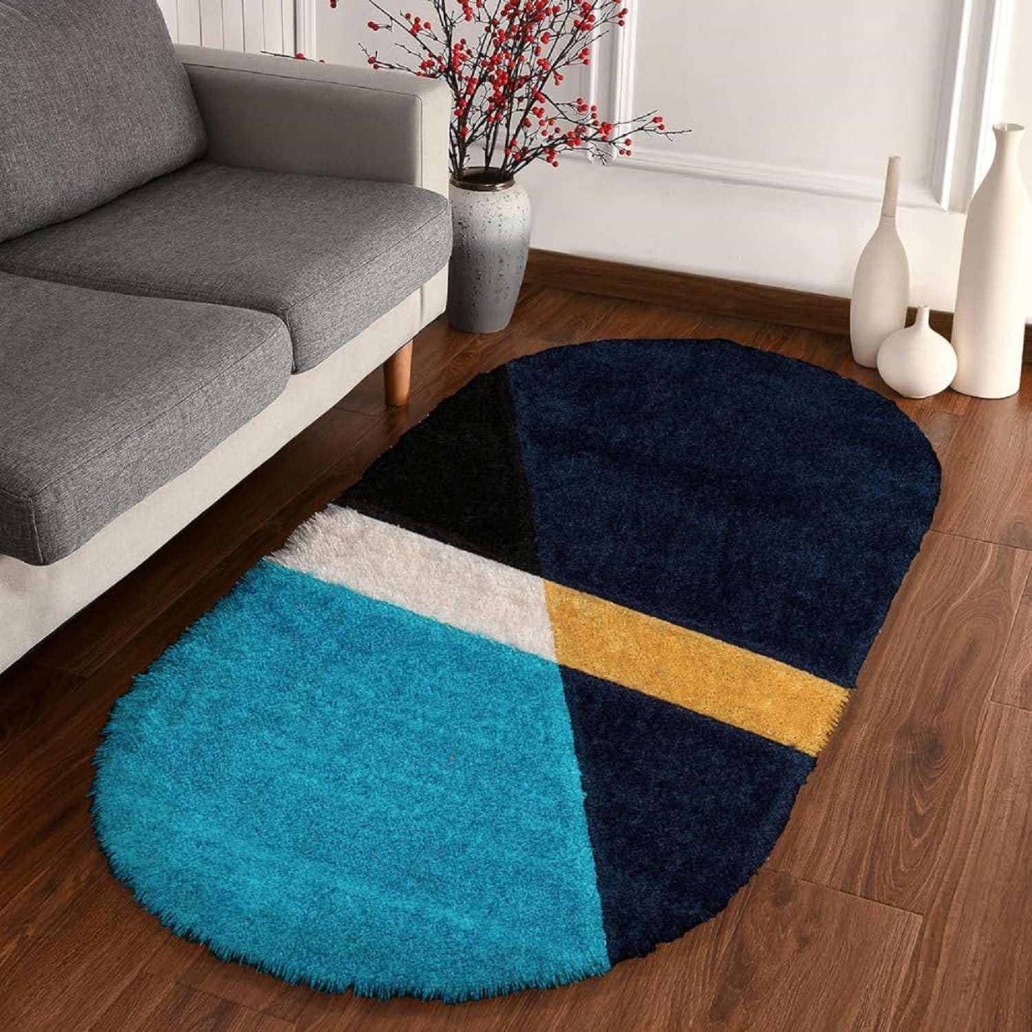 Plush Nest Oval Shaggy Carpet and Rug
