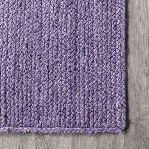 Purple Color Handmade Braided Jute Carpet