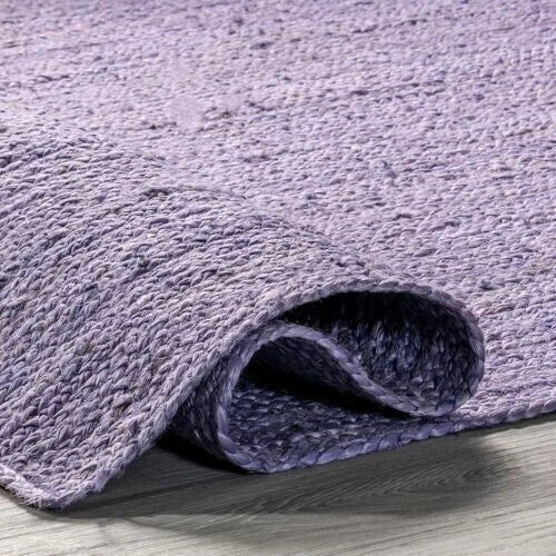 Purple Color Handmade Braided Jute Carpet
