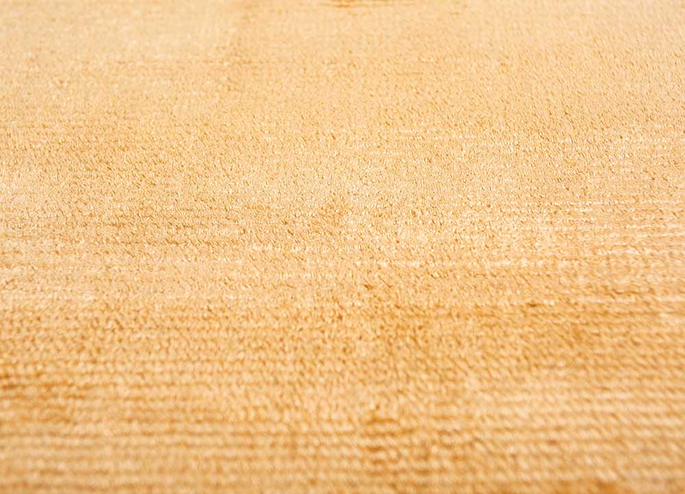 Tan Copper Soft Echo Viscose Silk Hand-Tufted Rug