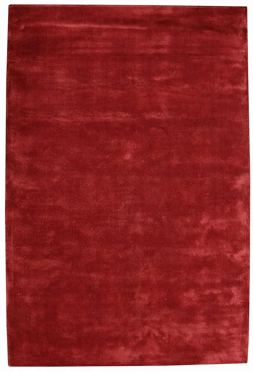 Red Aura Flow Viscose Silk Hand-Tufted Rug