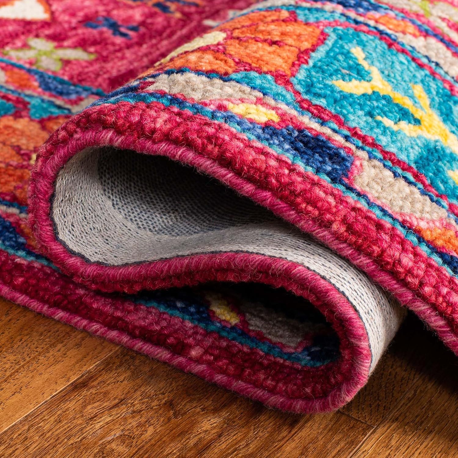 Ruby Pink Shedded Loop Carpet & Rug