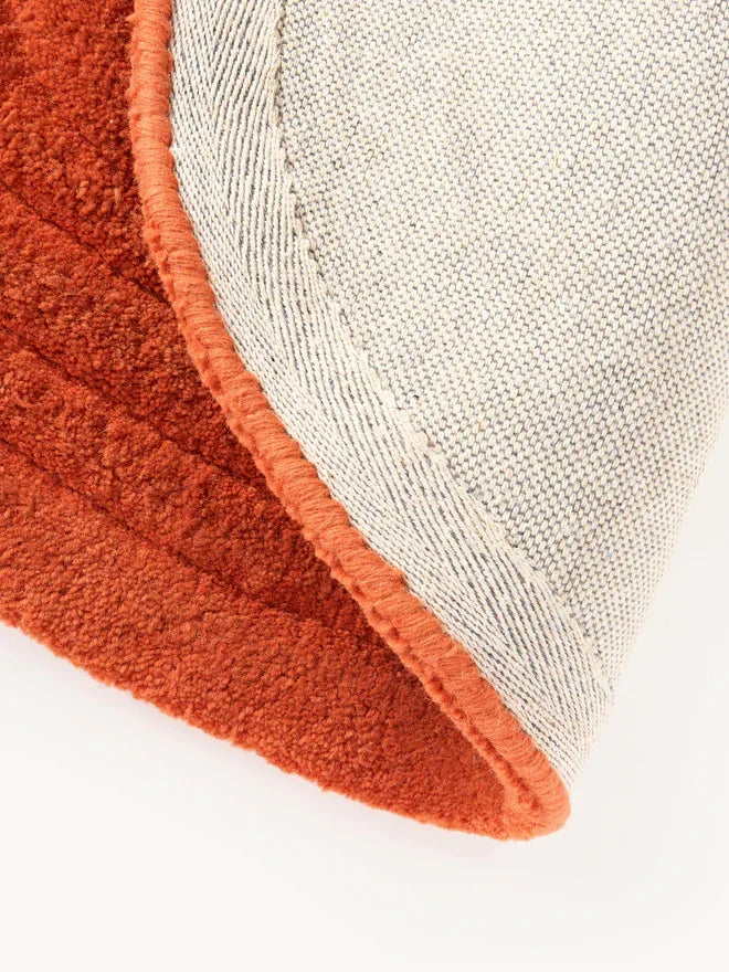 Rust Color Hand-Tufted Irregular Rug