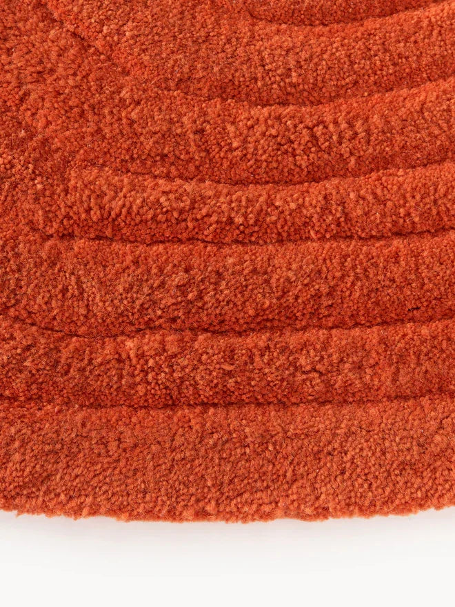 Rust Color Hand-Tufted Irregular Rug