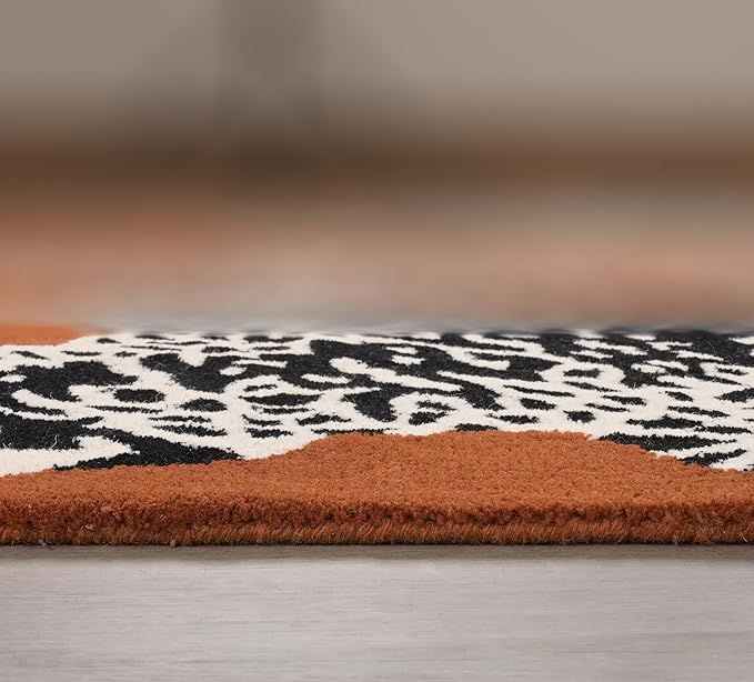 Rust Handmade Climbing Jaguar Wool Area Rug