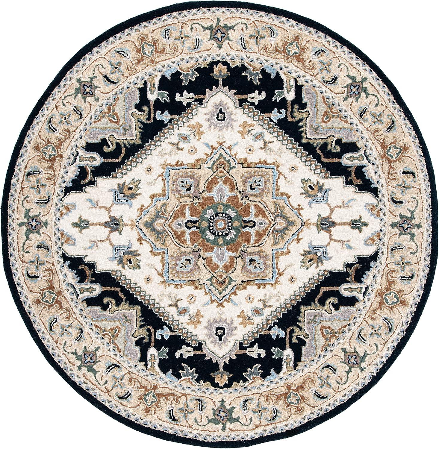 Safavid Persian Tufted Round Carpet & Rug