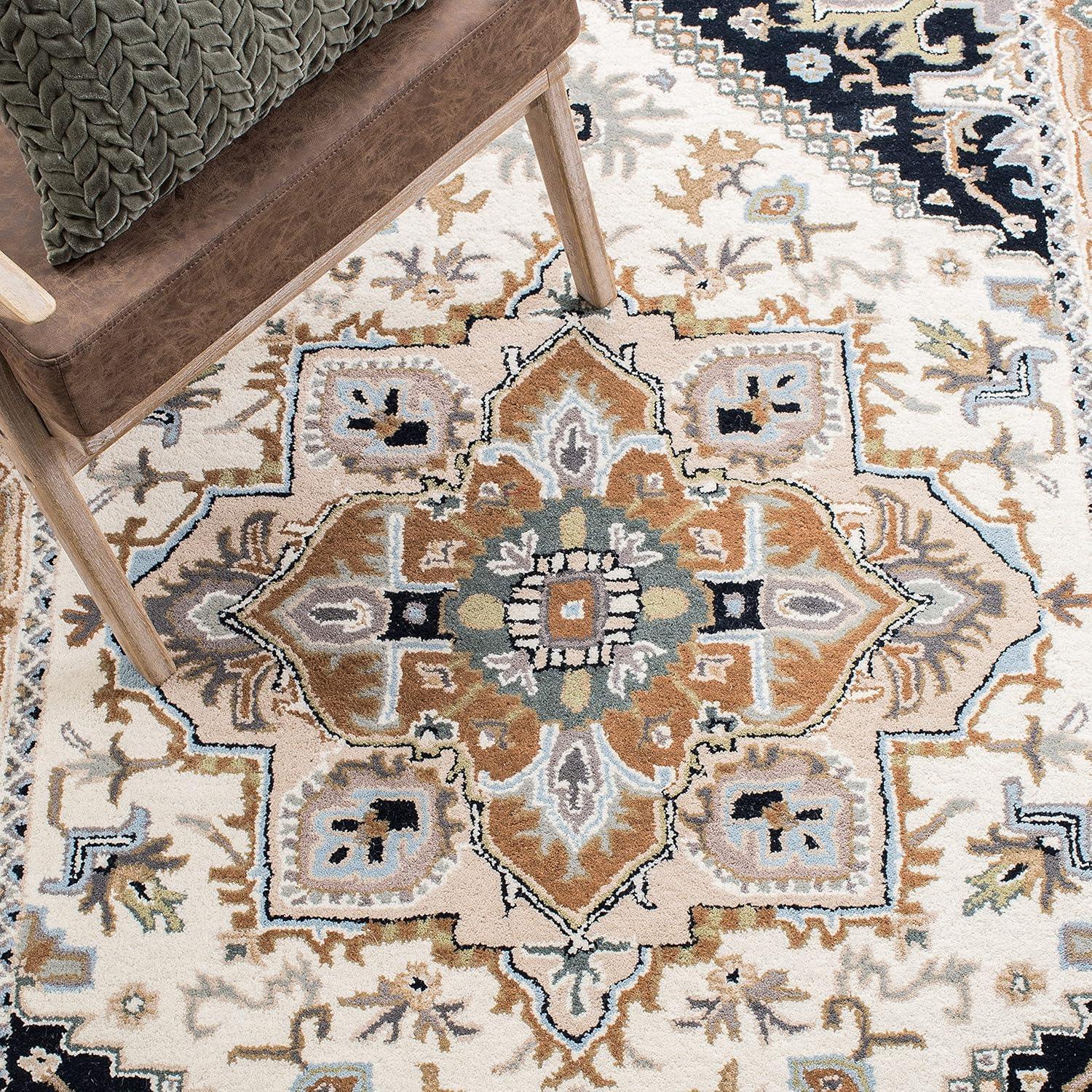 Safavid Persian Tufted Round Carpet & Rug