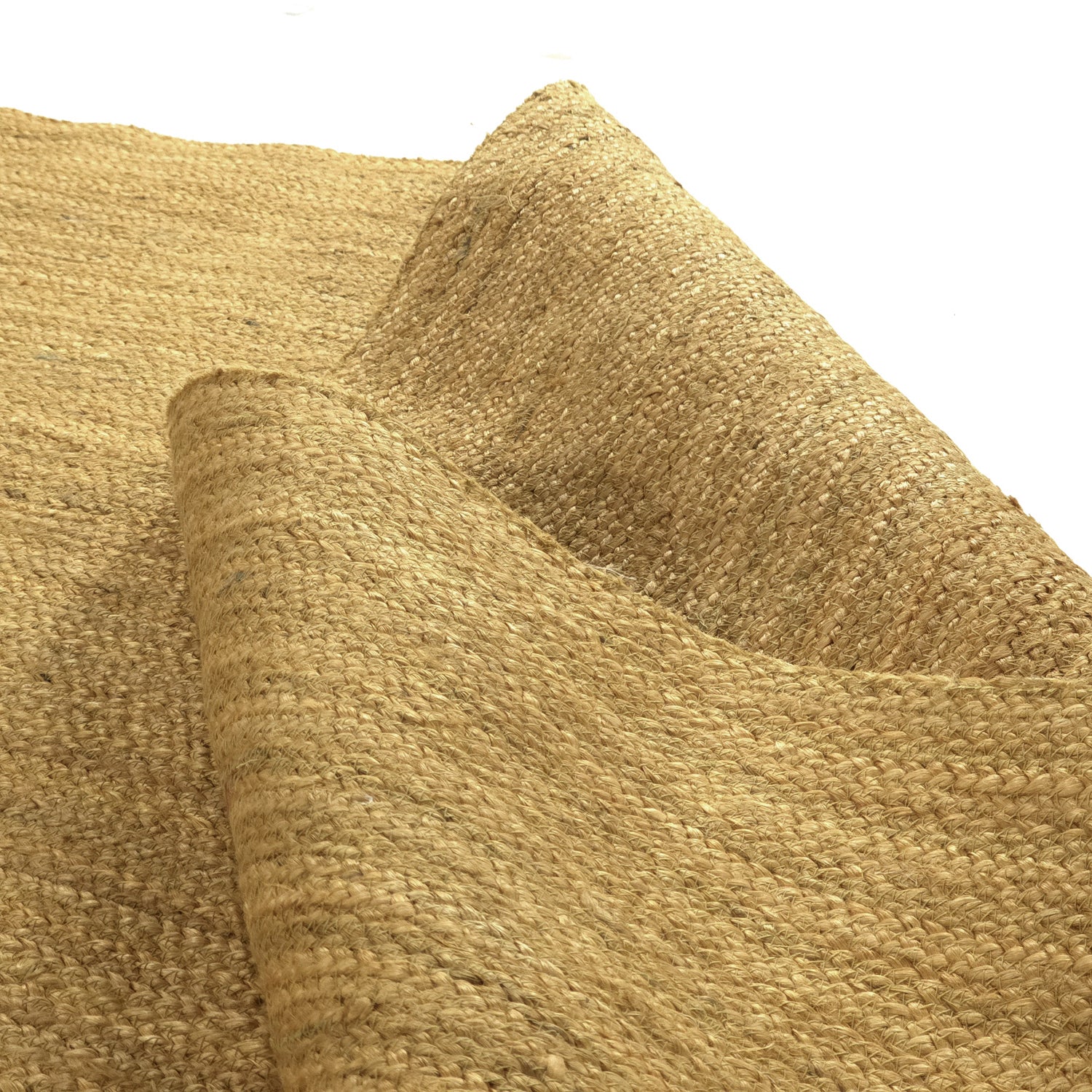 Sand Color Handmade Braided Jute Carpet