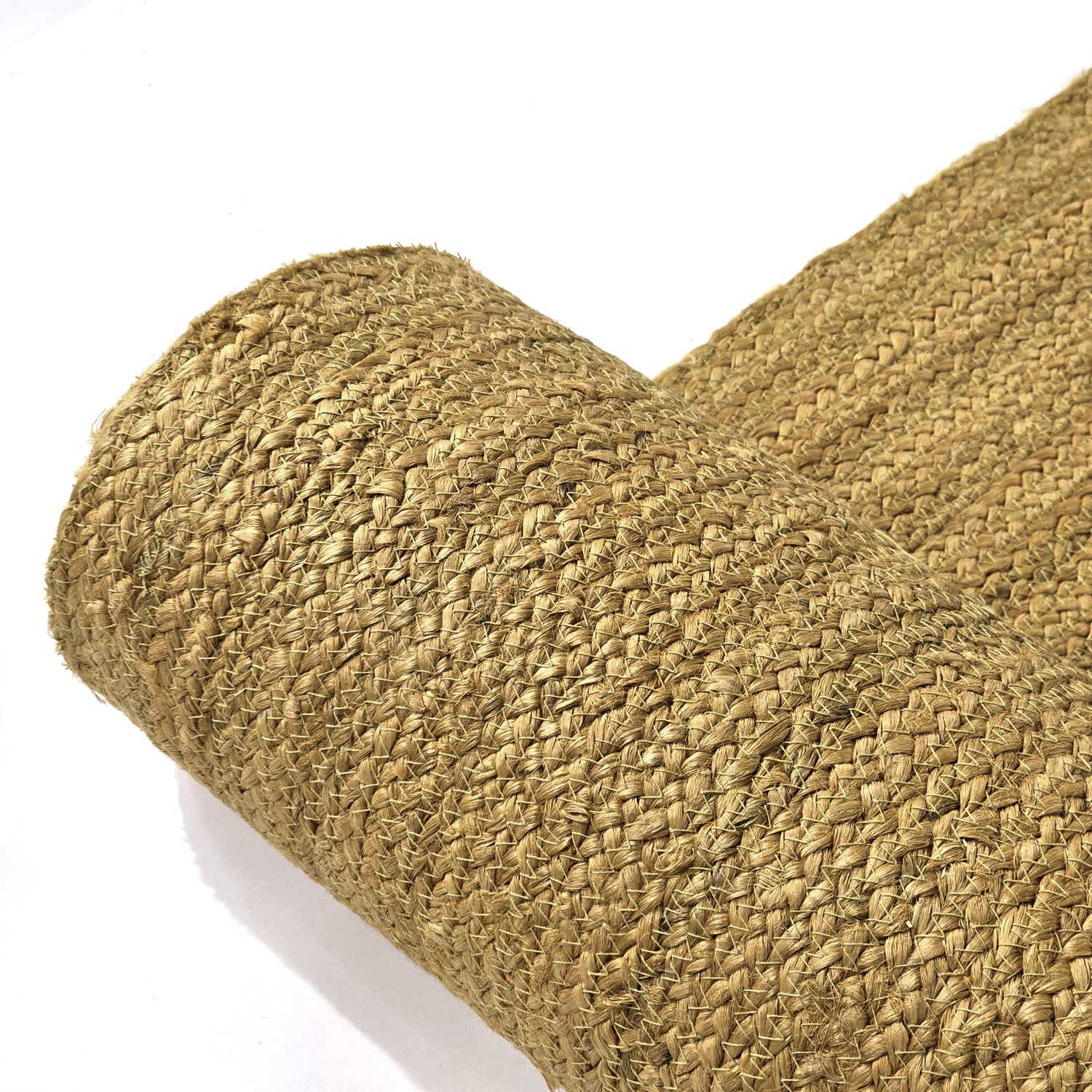 Sand Color Handmade Braided Jute Carpet